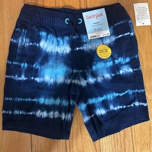 Cat & Jack Navy and Light Blue Tie-Dye Kids Shorts